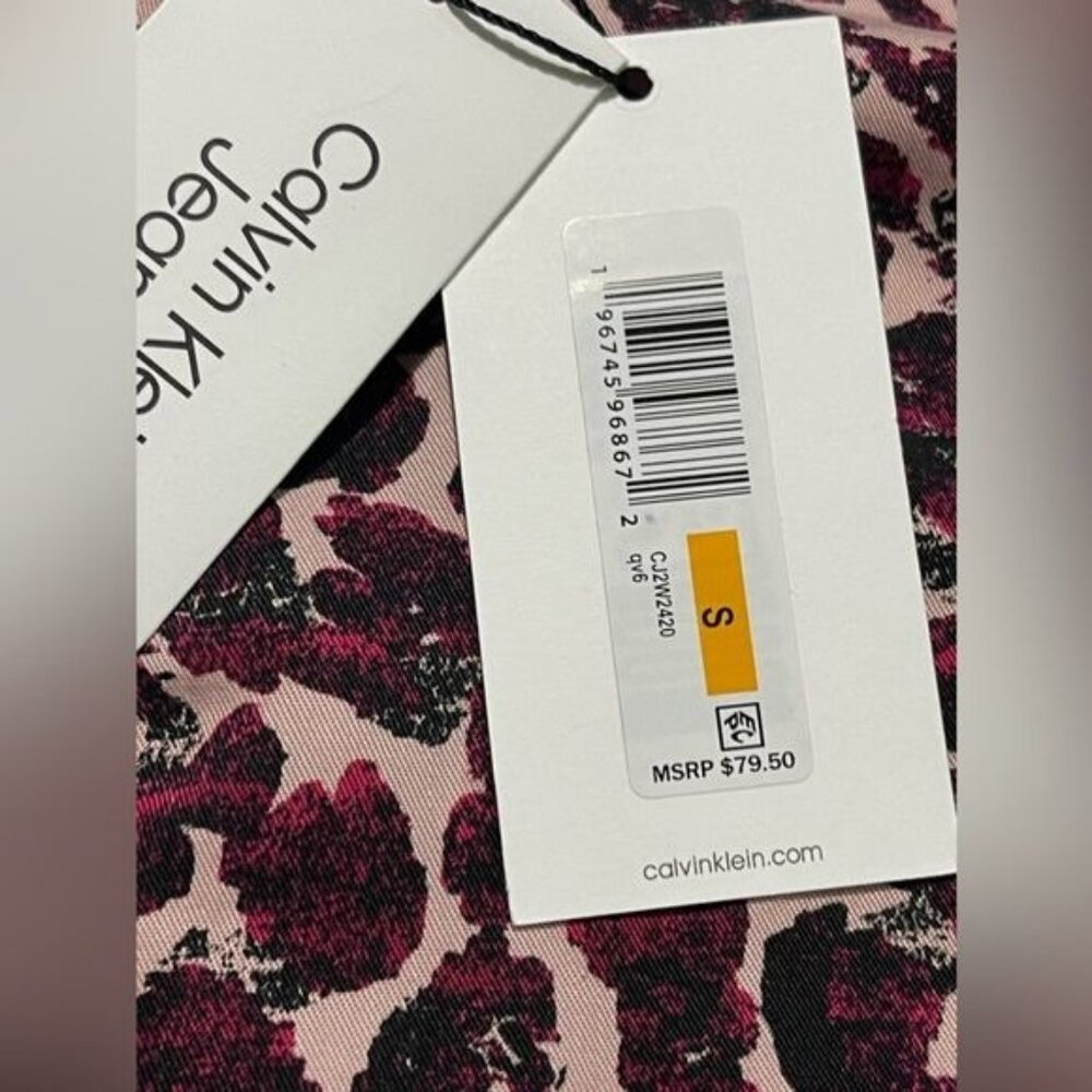 Calvin Klein Jeans Women's Animal Print Shirt Small, Long Sleeve | New - Picture 11 of 15